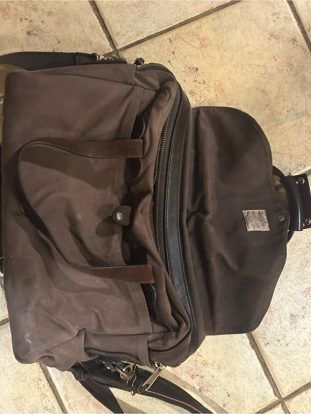 Rare Filson 257 Briefcase Computer Bag – Brown Rugged Twill Made in USA HTF